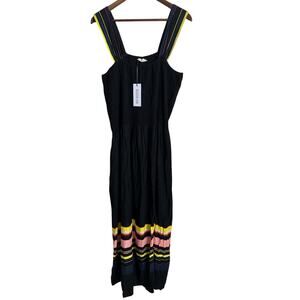 Natasha Gan Smocked Maxi Dress Bohemian Coastal Resort Womans 20 NWT